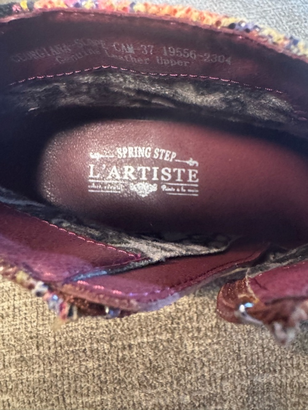 L'Artiste by Spring Step Georgiana-Scope Bootie Hand Painted Boot Size 7 NWOT - Picture 8 of 14
